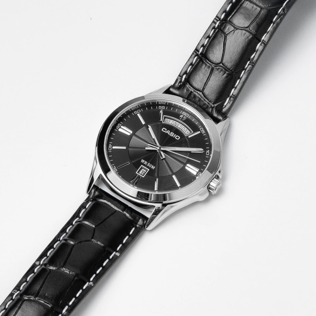 Casio Men’s Leather Strap Day-Date Watch MTP-1381L-1A – Best Seller Classic Style