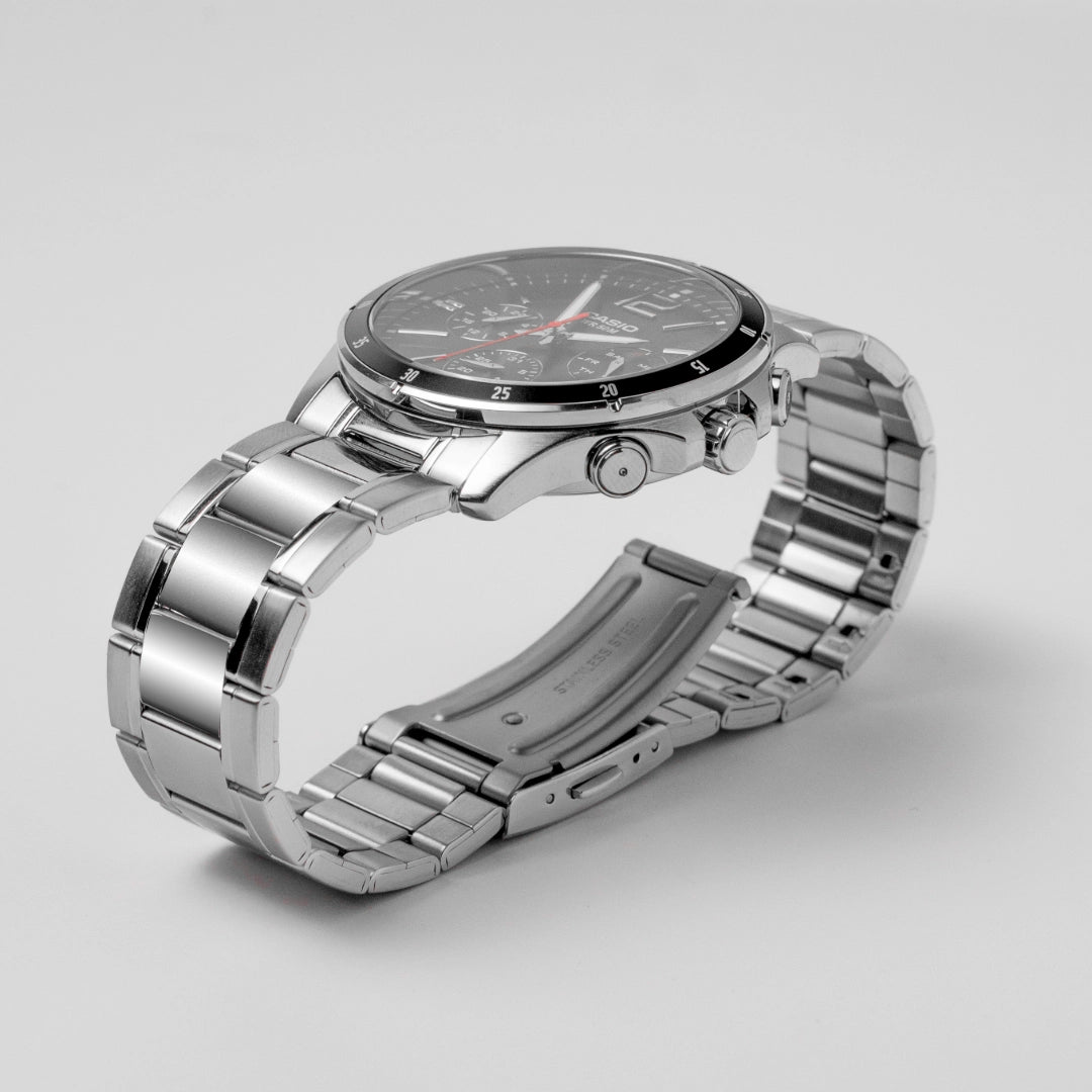 Casio Men’s Stainless Steel Multifunction Watch MTP-1374D-1A – Sleek Everyday Style