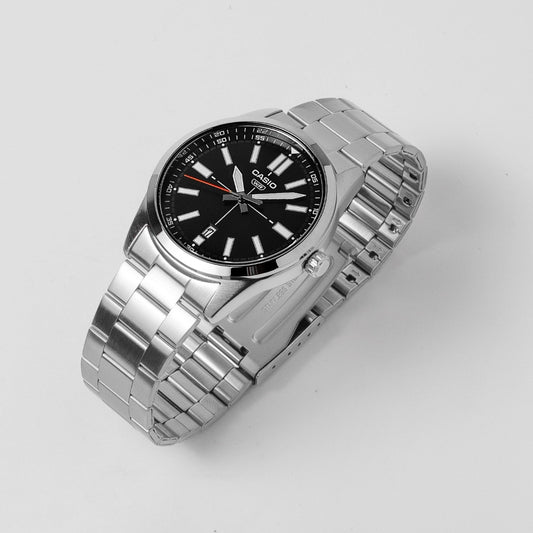 Casio Men’s Black Dial Stainless Steel Watch MTP-VD03D-1A – Casual Everyday Style
