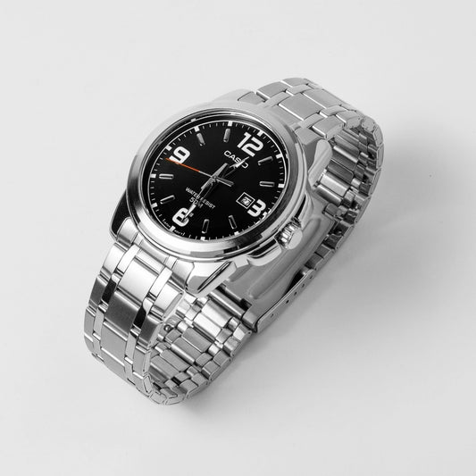 Casio Men’s Black Dial Stainless Steel Watch MTP-1314D-1AVDF – Date Display, 50M Water Resistant