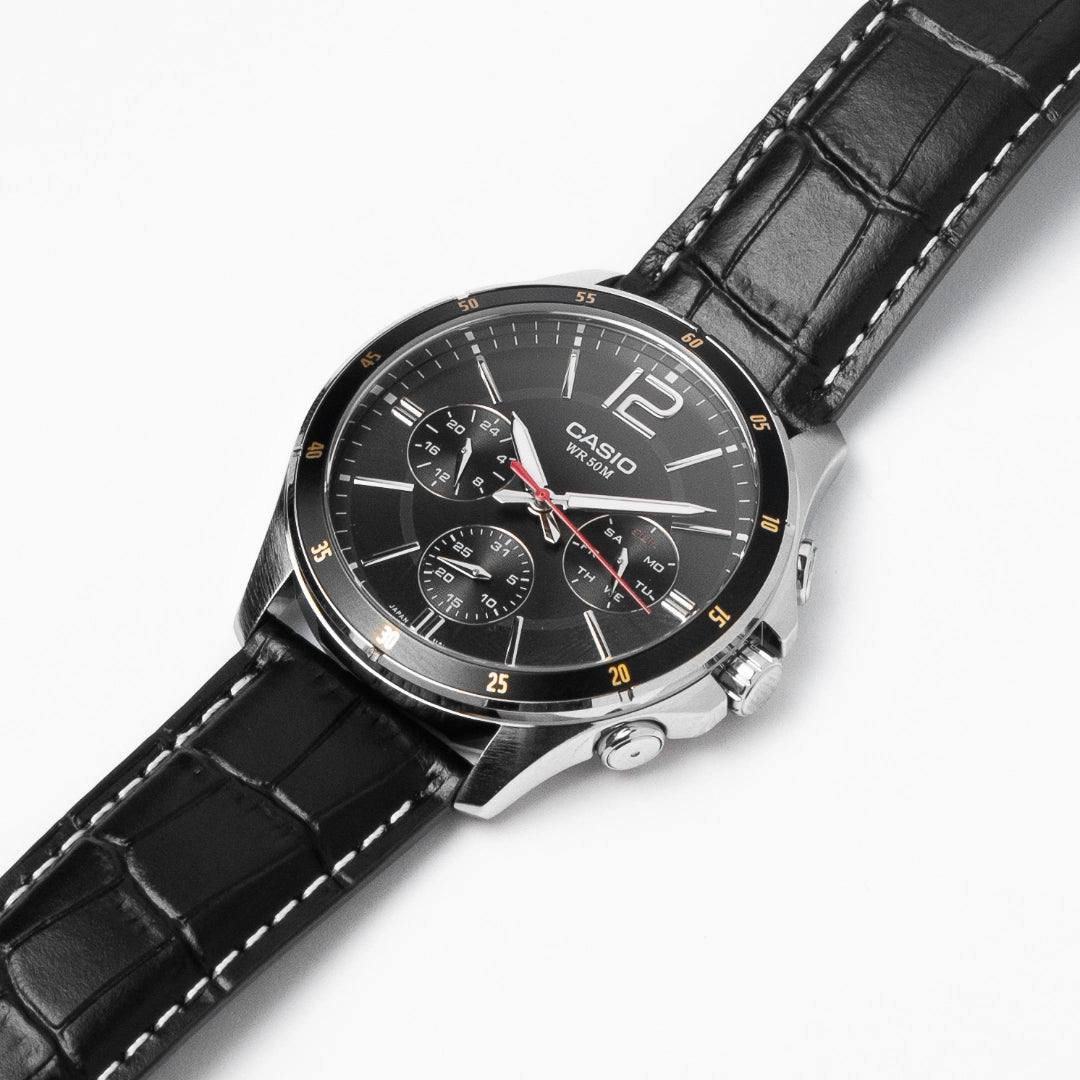 Casio Men’s Leather Strap Multifunction Watch MTP-1374L-1A – Best Seller Style