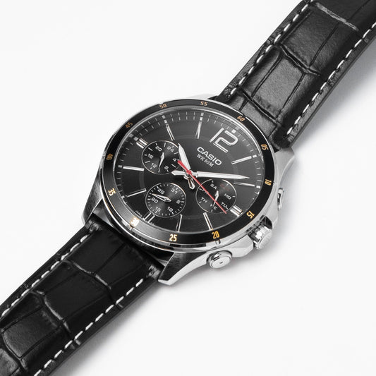 Casio Men’s Leather Strap Multifunction Watch MTP-1374L-1A – Best Seller Style