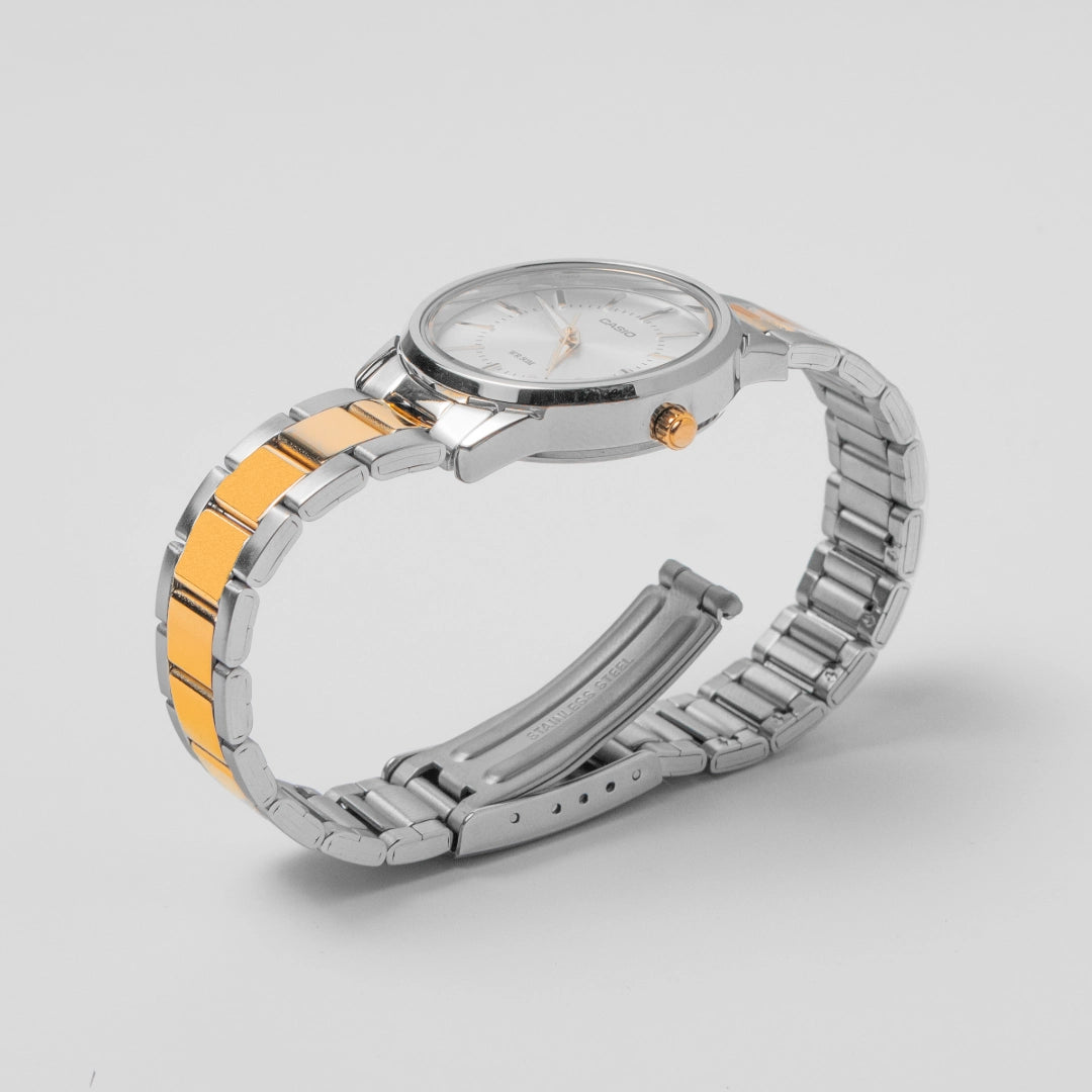 Casio Ladies Two-Tone Stainless Steel Watch LTP-1303SG-7A – Timeless Elegance