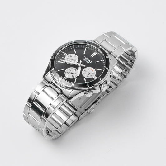 Casio Men’s Stainless Steel Multifunction Watch MTP-1374D-1A3 – Sporty Everyday Style
